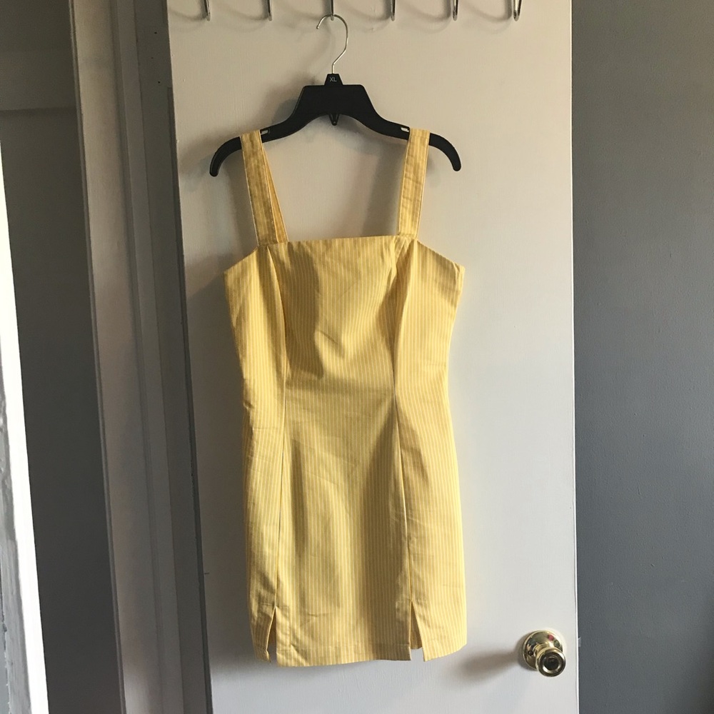 Forever 21 Yellow and White Striped Dress (Size S)